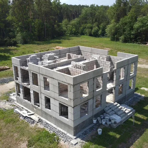 постройка дома из газоблока